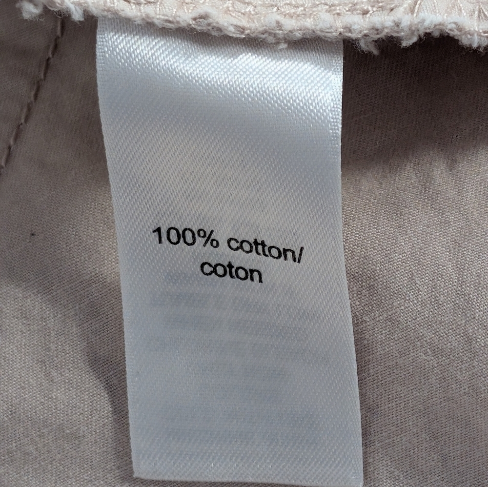 Maurices Light Pink Utility Jacket 100% Cotton Button Up Raw Ruffles Size XL - Picture 8 of 12